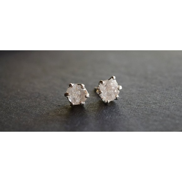 Alternative raw diamond earrings, natural stone, Mothers Day Earrings - Picture 1 of 4
